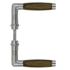 Handle door nickel teak wood Bühl - 110 mm