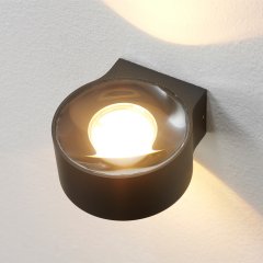 Wall lamp round up down black Bardi - 6.5 cm