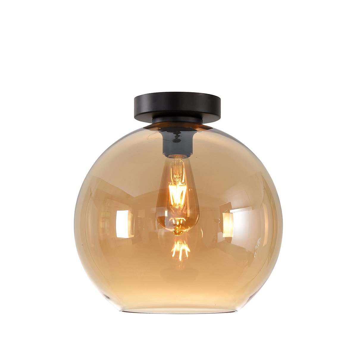voelen Dicht Ver weg Lamp plafond amber kogelglas Mura - Ø 30 cm | Manves.nl