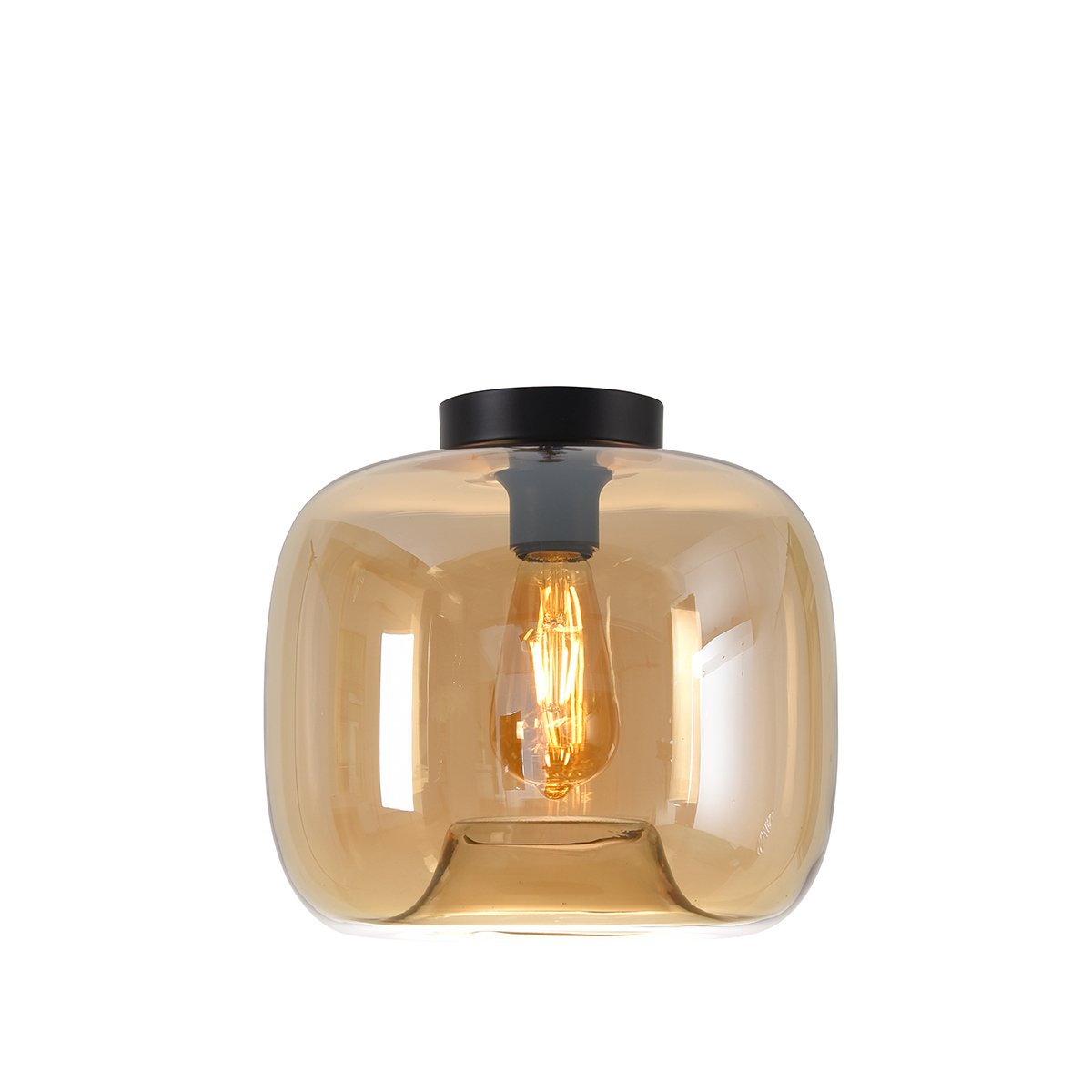 ze Staan voor Getand Plafondlamp retro goud glas Cogne - Ø 24 cm | Manves.nl