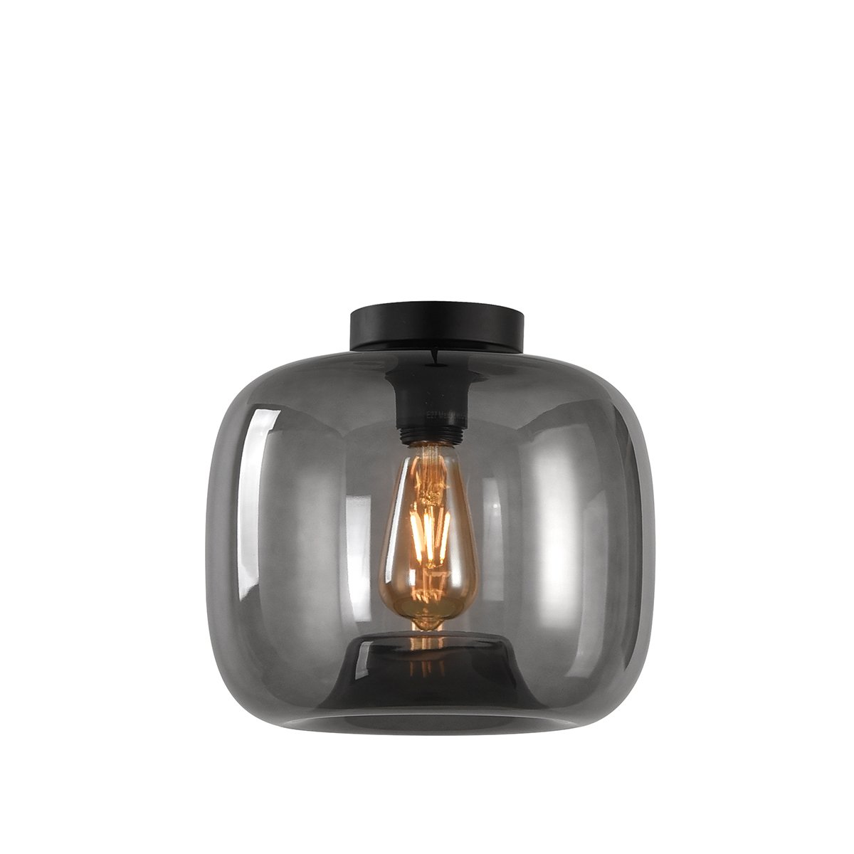 vezel Pastoor verkorten Plafondlamp retro rookglas Cogne - Ø 24 cm | Manves.nl