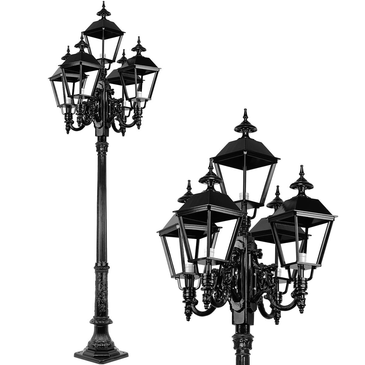 Straatlamp rustiek 5-Lampen - 290 cm |